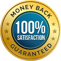 100% satisfaction money back guarantee seal